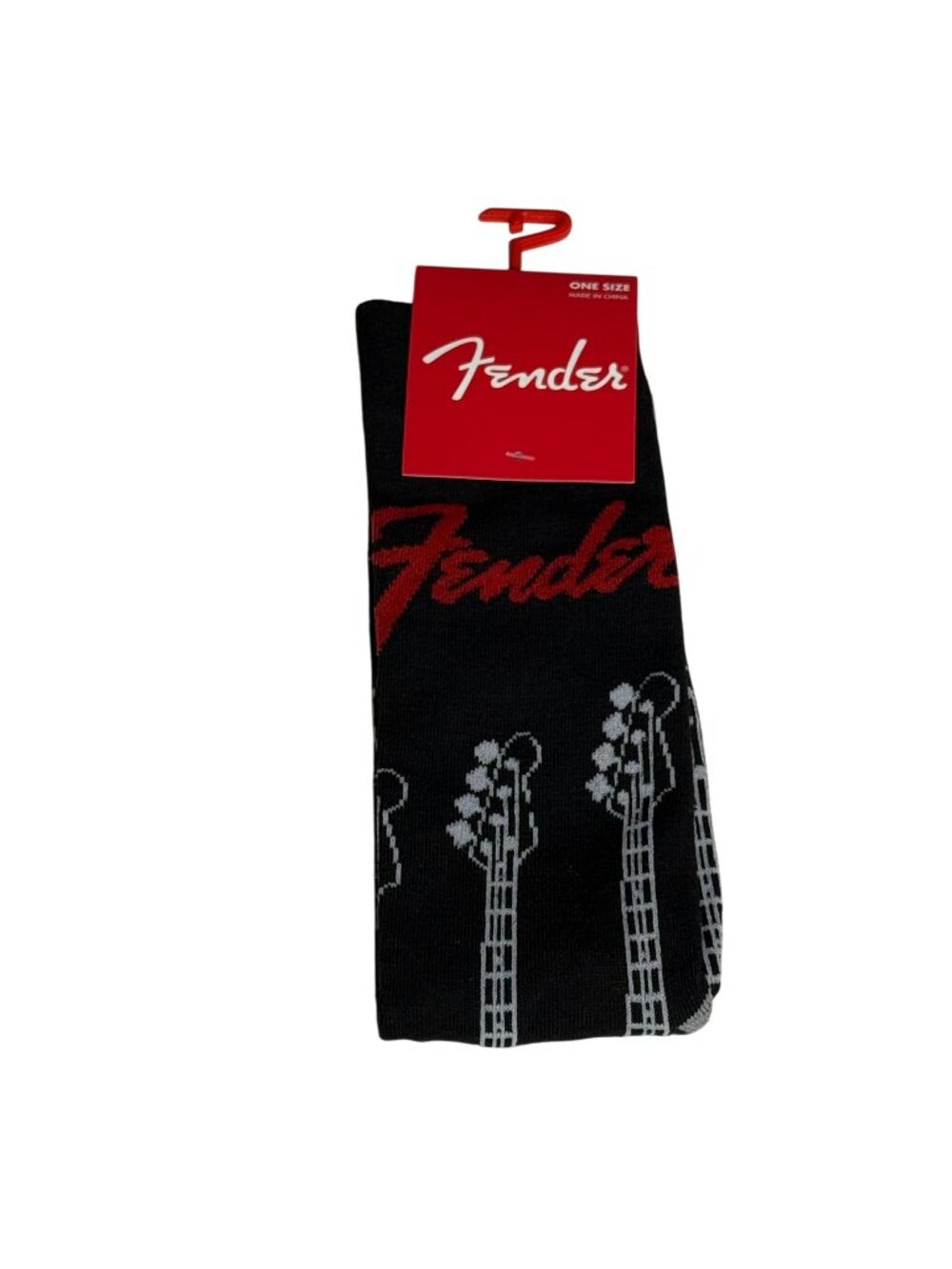 Fender Guitar Black Crew Socks Men’s One Size Music Graphic NWT